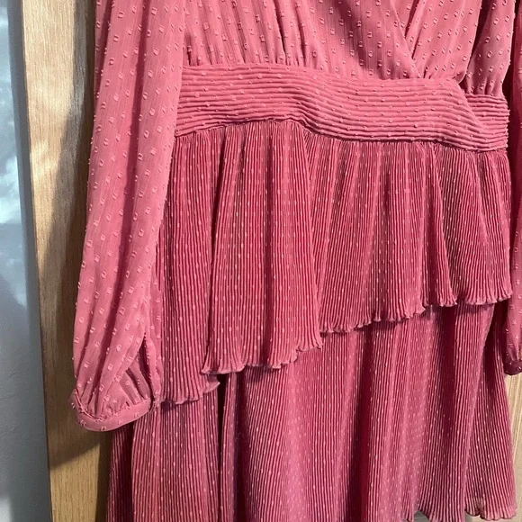 Zara Pink Surplice Ruffle Polka Dot Mini Dress - Picture 8 of 15